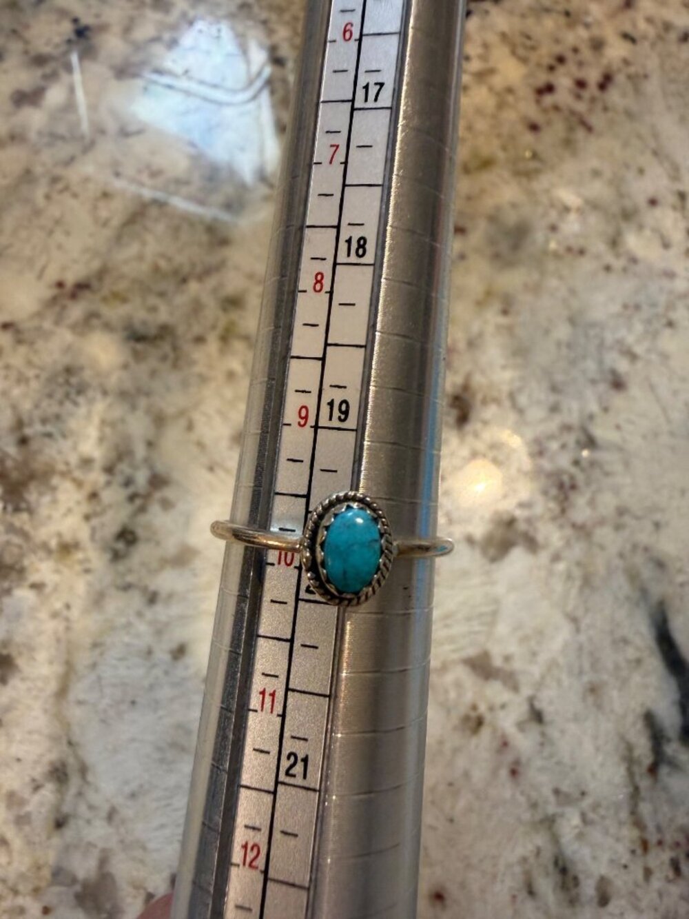 NWT Artisan Sterling Silver Mojave Turquoise Stacker Ring Sz 9.5 Southwest Gift - Picture 4 of 8